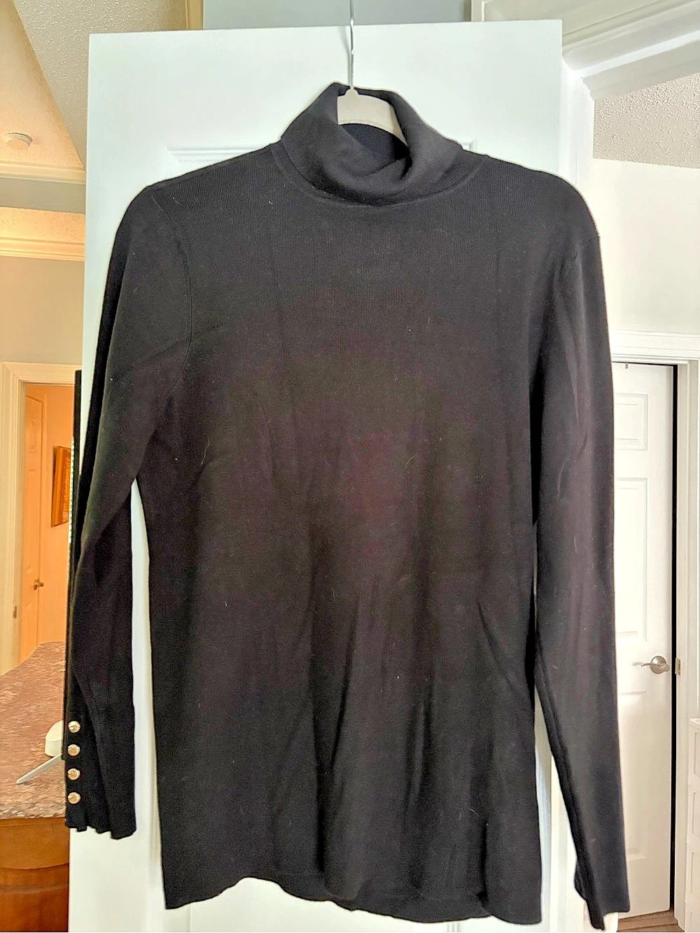 Chico's Black Turtleneck Top Size 2 NWT